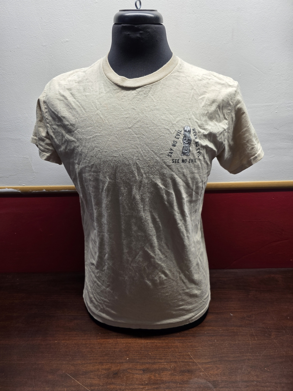 Men's Cream 'See No Evil' Graphic Crewneck T-Shirt